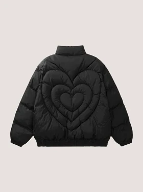 کاپشن پفکی دوخت قلبی 🖤