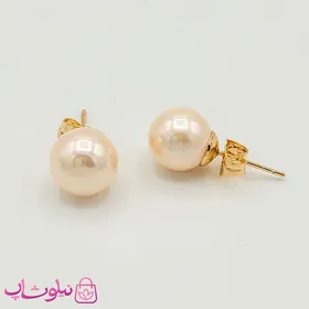 گوشواره میخی ژوپینگ مدل مروارید گلبهی
