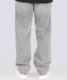 شلوار جین بگ مردانه طوسی و زاپ‌دار 3880