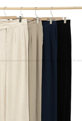 شلوار کمر کج لینن ایتالیایی کد1005391