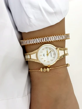 ساعت سرامیکی زنانه سفیدطلایی 929