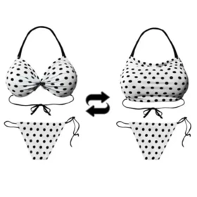 ست شورت و سوتین زنانه مدل خال‌خالی