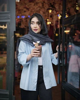 شومیز راه راه ابی