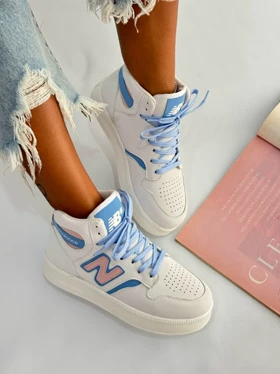 کتانی ان بی ساق‌دار سولی 4168 (سفید آبی)