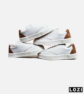کفش اسنیکرزمردانه سفید قهوه ای PULL & BEAR