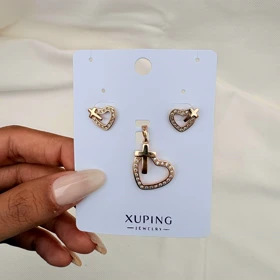 نیم ست صلیب قلبی ژوپینگ بدون زنجیر