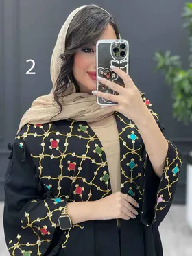 مانتو بلند طرح دار ترکیبی