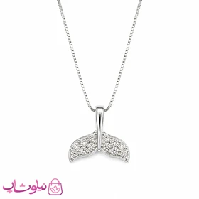 گردنبند زنانه نقره ظریف وارداتی عیار 925 مدل دم وال تک وزن 1/930 گرم