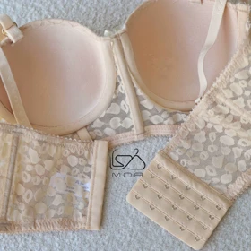 ست شورت و سوتین اسفنجی دانتل کاپ C کد 670