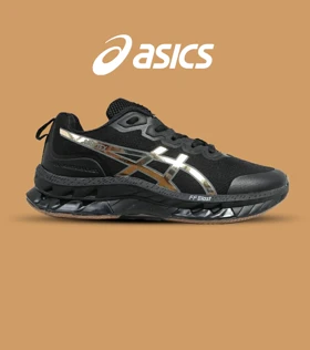 کفش کتانی مردانه مشکی طلایی ASICS GORETEX مدل 5730