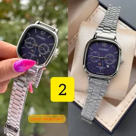 ساعت زنانه مردانه کاسیو مستطیلی طرح ماه و ستاره