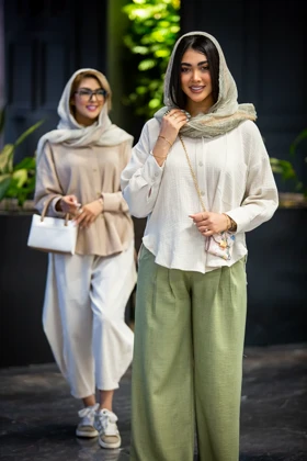 مانتو لینن پنبه پیراهنی