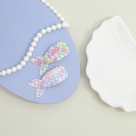 گل سر پولکی دم پری دریایی دو عددی با طراحی شاینی و چشم‌گیر