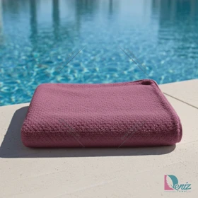 حوله استخری میکروفایبر لایف رنگ سماقی