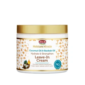 نرم کننده مو بعد از حمام تقویتی و آبرسان آفریکن پراید مدل Moisture Miracle Coconut Oil & Baobab Oil مناسب انواع مو حجم 425 میلی لیتر