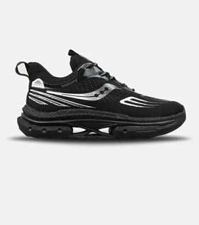 کفش کتانی مردانه و زنانه مشکی سفید Saucony Axon v02 مدل 8896