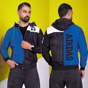 کاپشن مردانه آبی مدل Adidas Yeezy ویژه