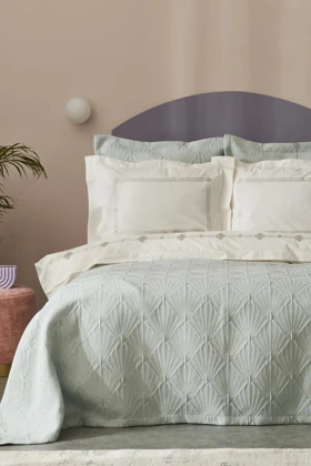 ست روتختی دو نفره Karaca Home مدل Diamond پنبه و پلیاستر - آبی