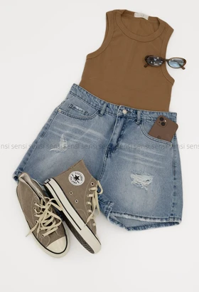 شلوارک جین دمپا اسلوچی کد1005733