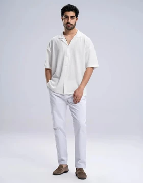 آستین کوتاه ژاکارد راه راه