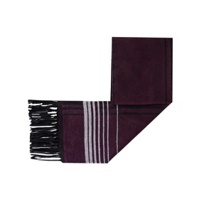 شال گردن زرشکی طرح راه راه