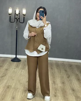 ست شومیز جلیقه و شلوار