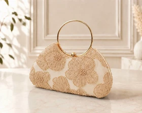 کیف مجلسی زنانه مدل روژان کرم کد 17517
