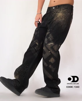 شلوار جین نیم بگ کاستوم مردانه