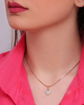 گردنبند قلب نگین‌دار ژوپینگ
