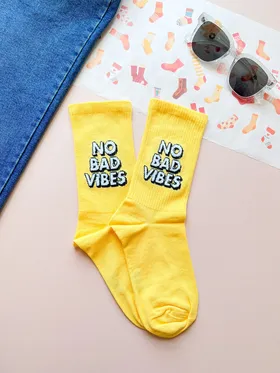 جوراب ساق بلند NO BAD VIBES