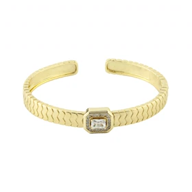 دستبند زنانه بنگل مدل خطی نگین‌دار