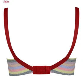 سوتین زنانه گلستان مدل بدون فنر رنگین کمانی قرمز کد 4955-2