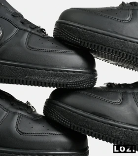 کفش کتانی مردانه و زنانه مشکی نایک NIKE AIR FORCE 1.7 lv8 Black gold مدل 7061