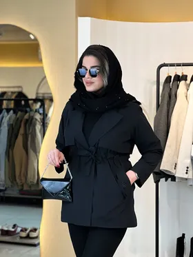 بارانی دو شنل مشکی 010207