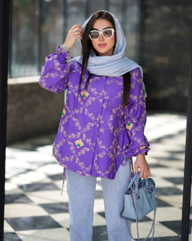 مانتو شومیزی رنگین کمان کد 2844