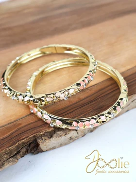 بنگل زنانه میناکاری کدB2128 (گل بهی)