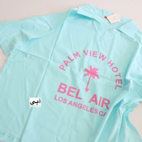 تیشرت یقه‌دار لانگ Bel Air کد 6087 (آبی)