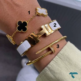 دستبند های سفید طلایی Bracelet-8473-L