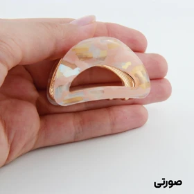 کلیپس دخترانه فلزی مدل مثلثی آبرنگی کوچک (صورتی)
