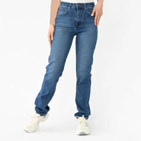 شلوار واید جین آبی کد 708