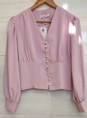 شومیز کراپ پر دکمه