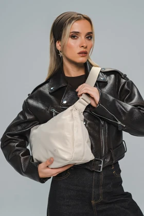 کیف دوشی زنانه دیوید جونز DAVID JONES مدل CM7489 (کرم روشن)