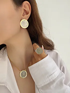ست انگشتر،گوشواره و گردنبند سکه ای