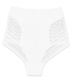 شورت زنانه گنی فاق بلند میکروفایبر و دانتل Neev نیو کد Stellah 5204 سفید White