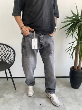 شلوار بگ استایل طوسی زخمی Rag&bone