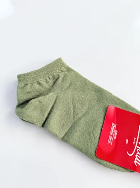 جوراب مچی نخ پنبه ساده سبز لجنی
