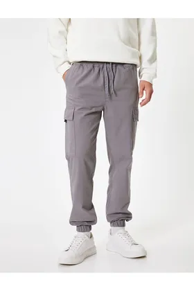 شلوار Jogger باری جیب توری مفصل پنبه کمر 5WAM40004HW