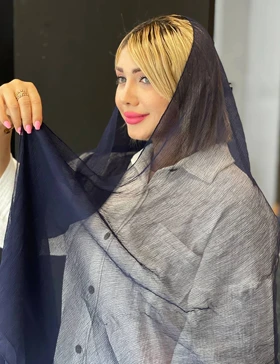 شال حریر راه راه کد : 1005