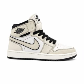 کفش و کتانی زنانه و دخترانه ساق‌دار مدل NIKE JORDAN 1 رنگ کرم مشکی کد 21953