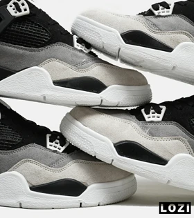 کتانی ساق‌دار مردانه مشکی طوسی Nike air jordan 4